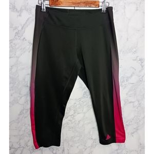 Adidas Climalite Black And Pink Cropped Leggings Women's Size M Activewear